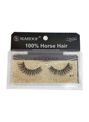 Maroof Mink 3D Hair Handmade Eyelashes, R17 Black, Black